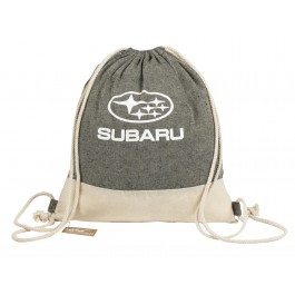 Subaru Gear Recycled Cotton Drawstring Bag Gray With Subaru