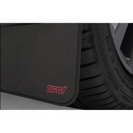 Subaru Mud Flaps Kit Of Four For Front And Rear Black With Red STI