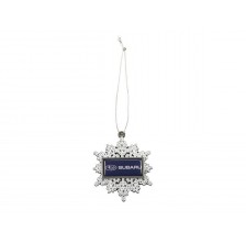 Subaru Holiday Ornament Blue With Silver Star Cluster Logo