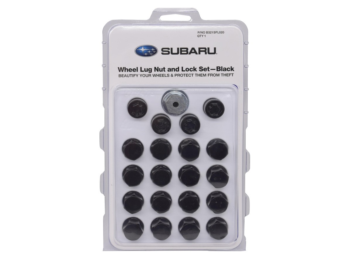 Subaru Kit Of 4 Wheel Locks & 16 Lug Nuts In Black For Alloy Wheels