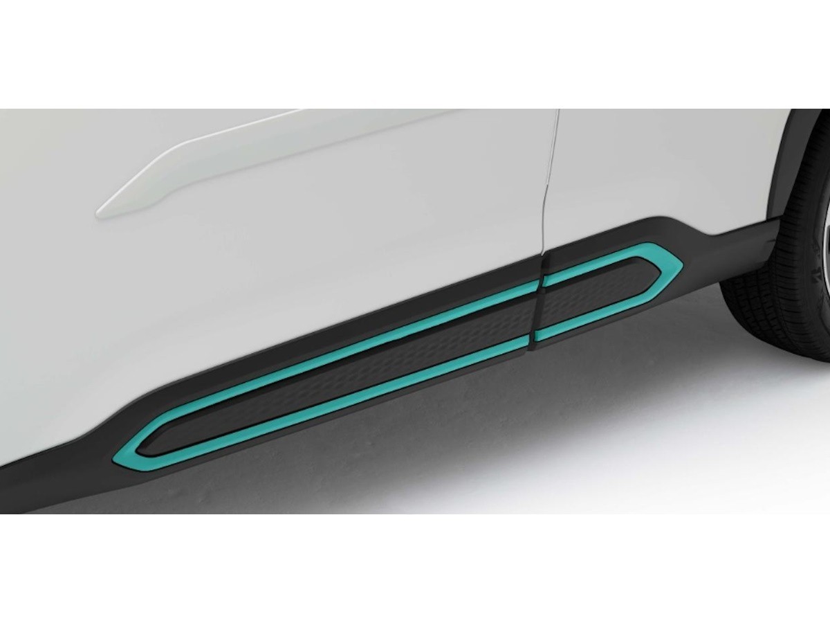 Subaru Lower Door Trim Kit Of Four In Turquoise Blue / Black