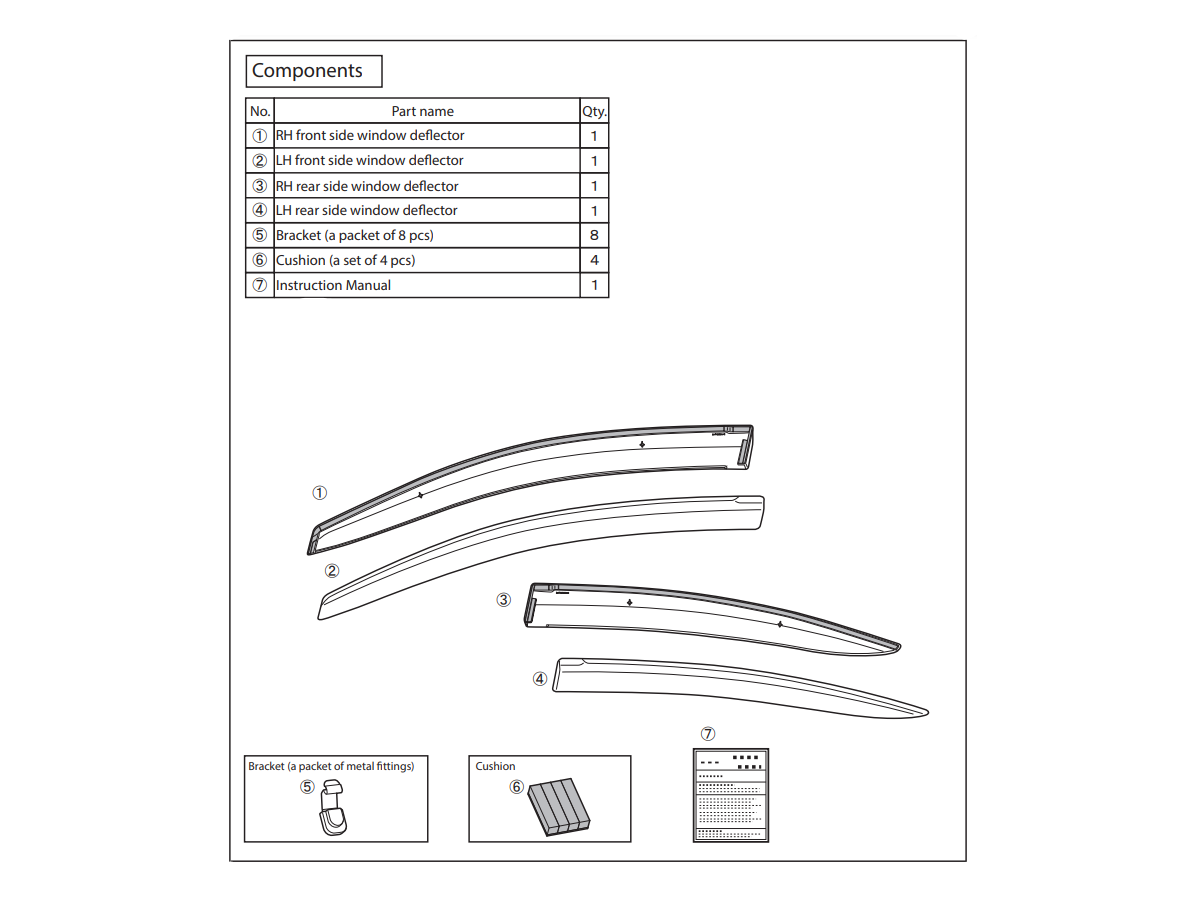Subaru Window Air Deflectors F0010VC010 Subaru Parts Pros