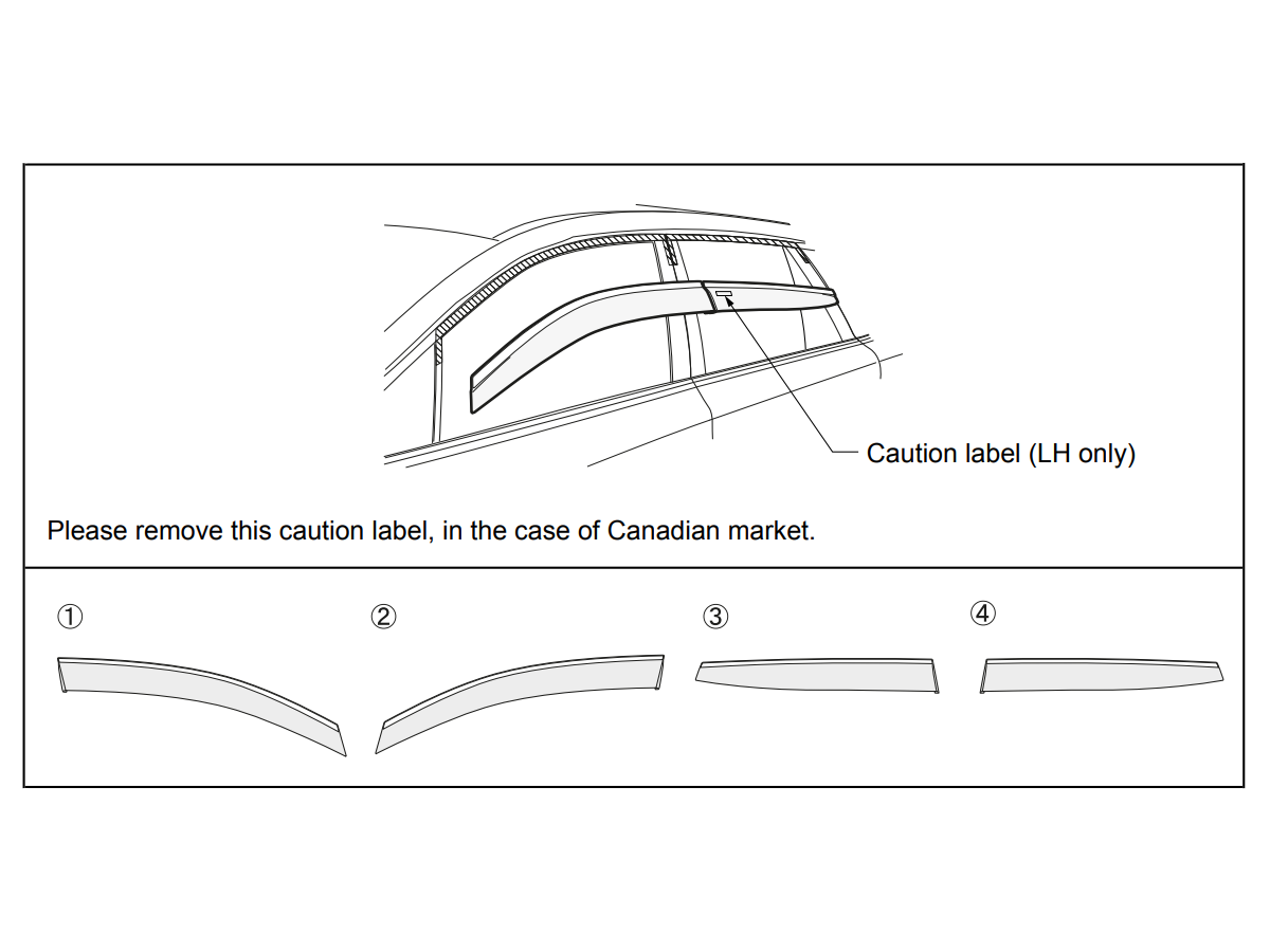 Subaru Side Window Deflectors Kit Of Four With Black Trim For