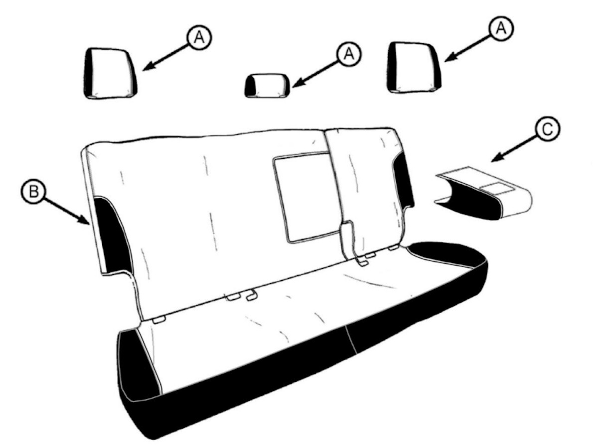 Subaru Rear Seat Cover Two Tone With Forester Logo For Vehicles With