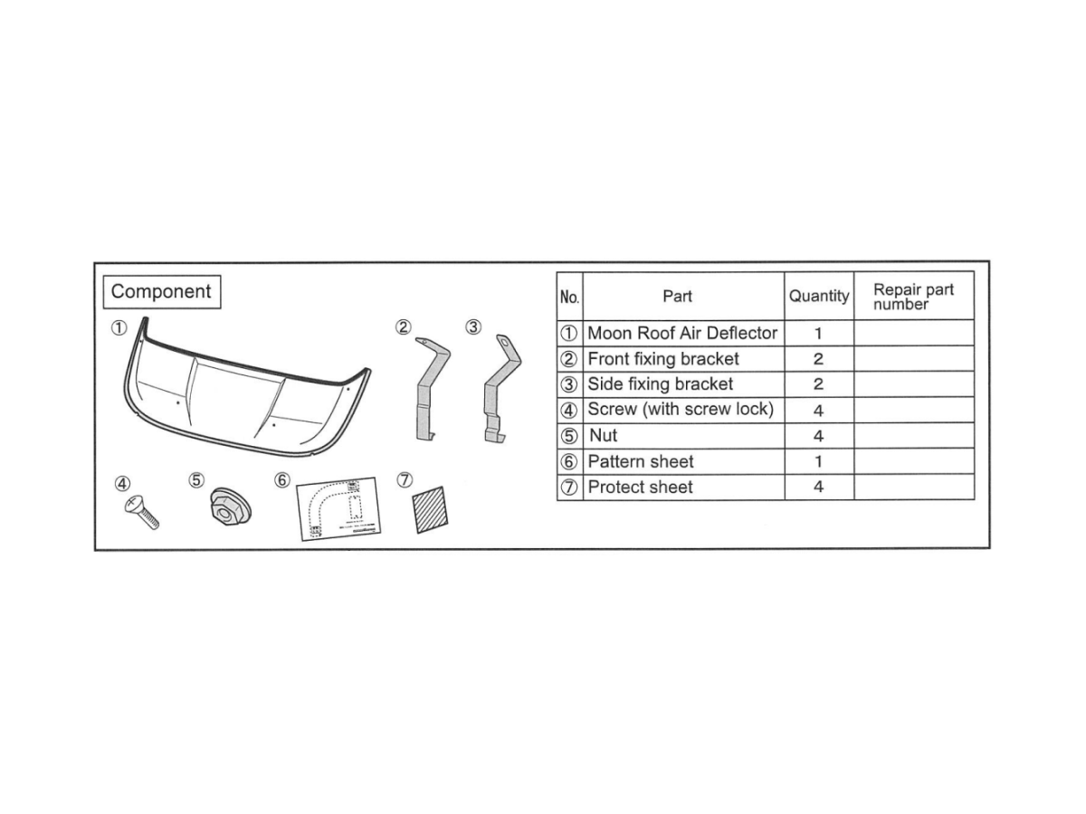 Subaru Moonroof Air Deflector F5410SJ001 Subaru Parts Pros