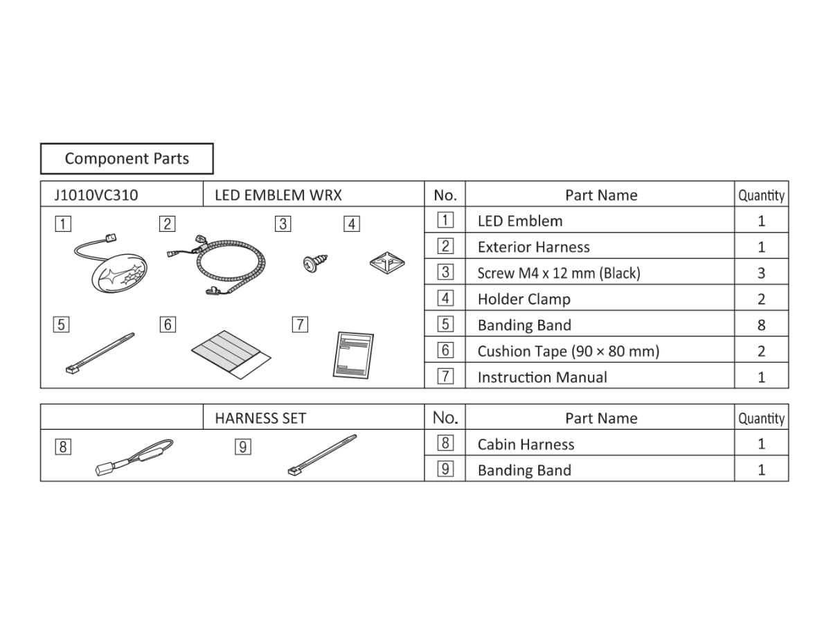 SUBARU 電光看板 Subaru Illuminated LED Star Cluster Grille Emblem - J1010VC201