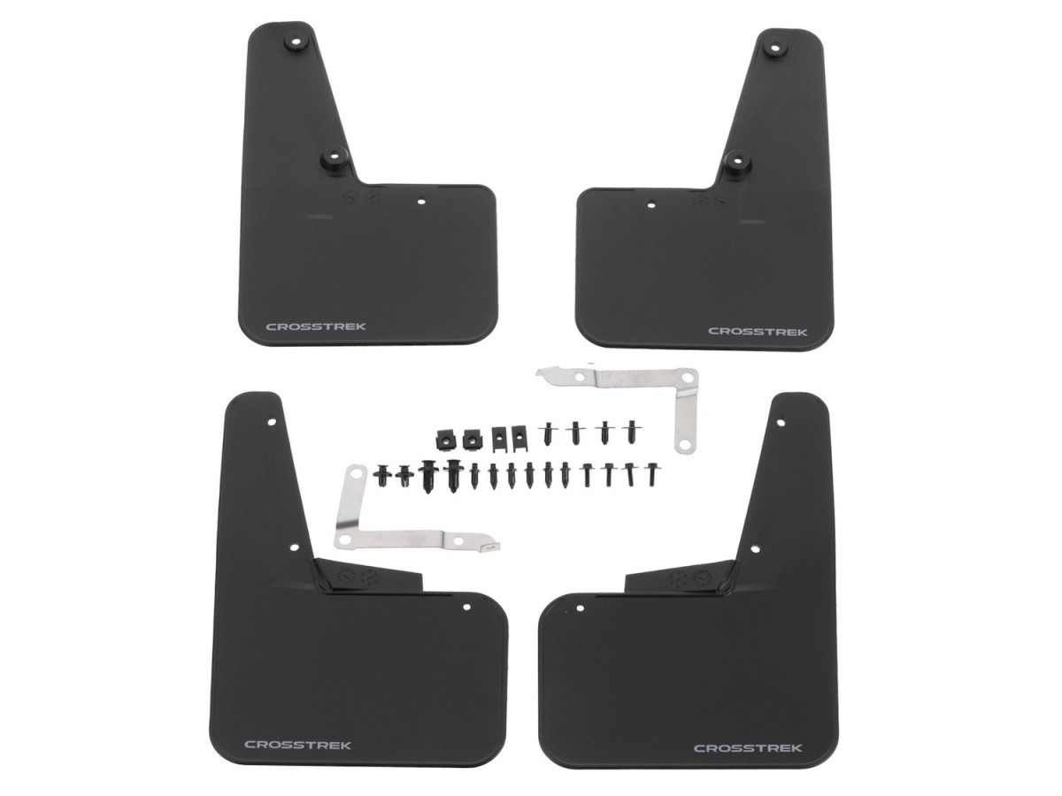 Subaru Mud Flaps Flat Style Black With Crosstrek Logo Kit Of Four