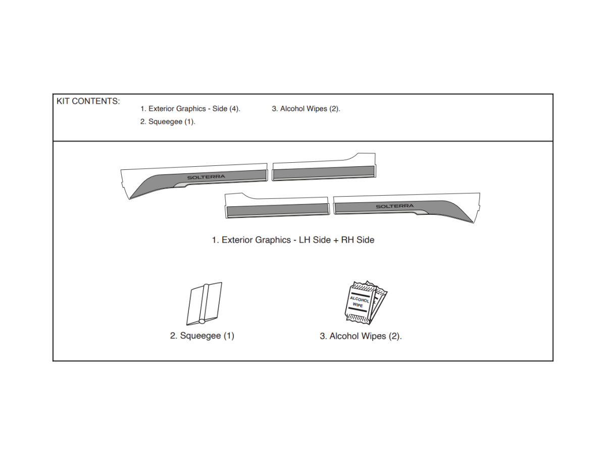 Subaru Exterior Graphics Lower Door Panel Black With Solterra Logo