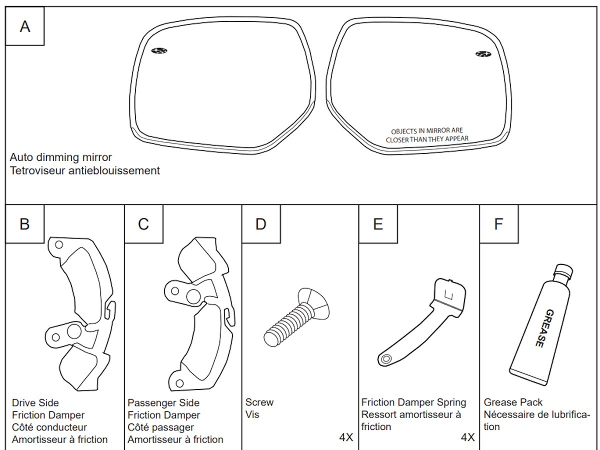 Subaru Heated Side Mirrors Kit Of Two With Approach Lighting